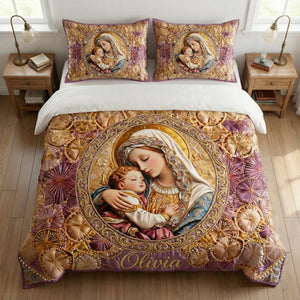 Madonna & Child Quilt Bed Set - Personalized Gifts For Christian 05tgqn261225