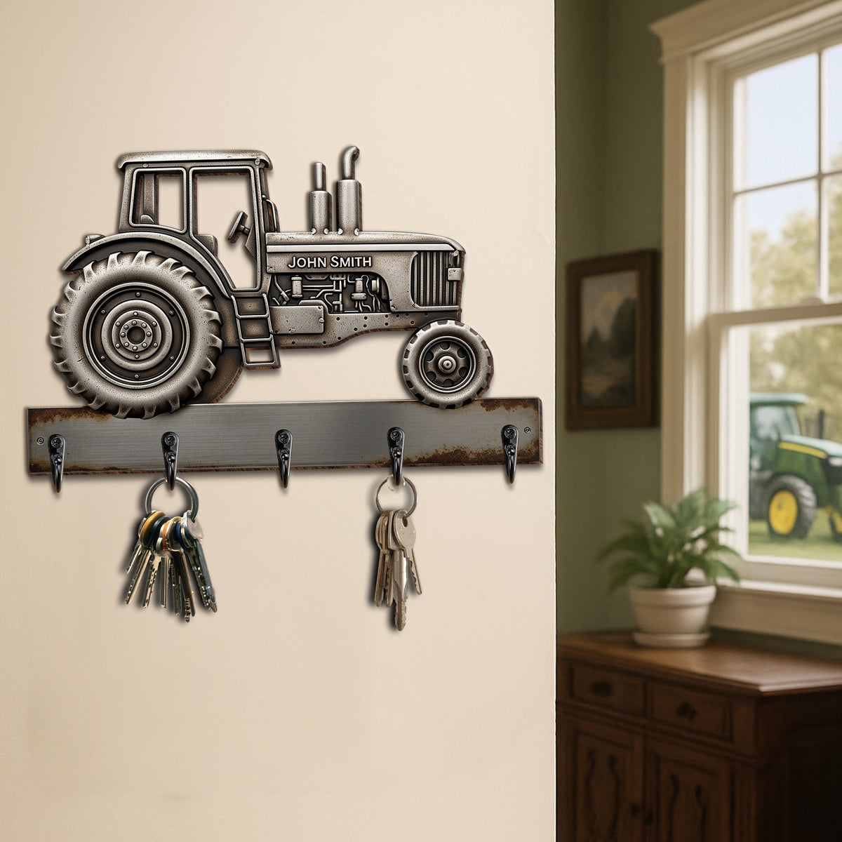 Tractor Key Hanger - Personalized Gifts For Tractor Lovers 05tglu260625-Homacus