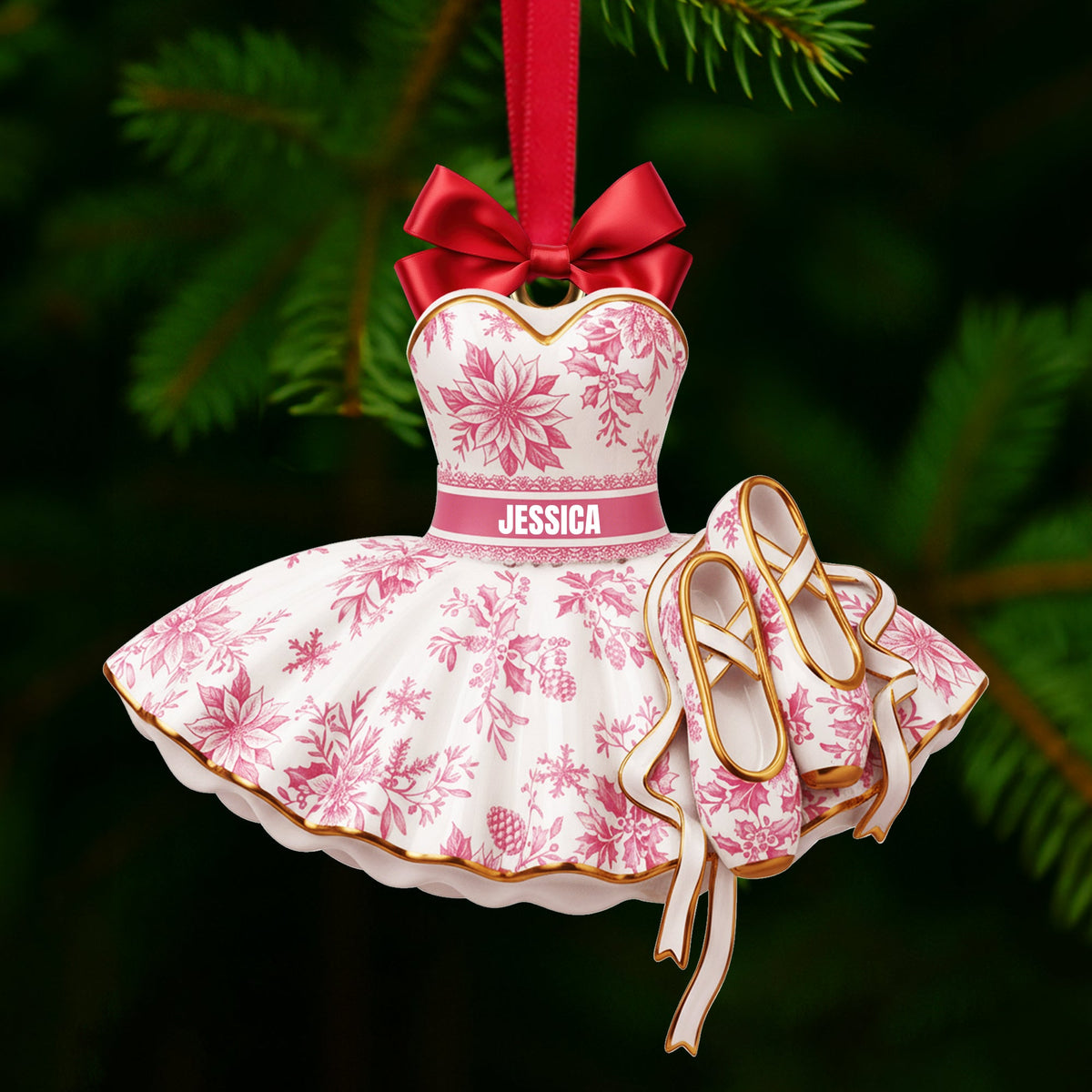 Blooming Ballet Dress Ornament - Personalized Gifts For Ballerina 02PGLU111025-Homacus