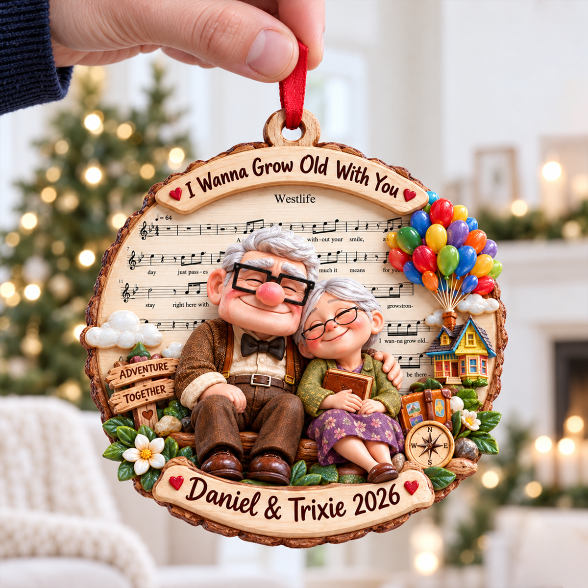 Love Is The Greatest Adventure Acrylic Ornament - Personalized Christmas Gifts For Couples 10huqn221026-Homacus