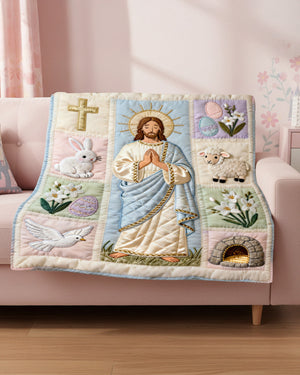 Easter Blessings Jesus Blanket - Personalized Gifts For Christian 03NAMG310126-Homacus