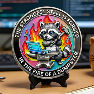 Funny Raccoon At Work Metal Coin - Personalized Gifts For Office Workers 03NADT030326-Homacus
