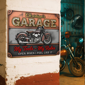 Retro Garage Print Metal Sign - Personalized Gifts For Rider 03NALU120625-Homacus