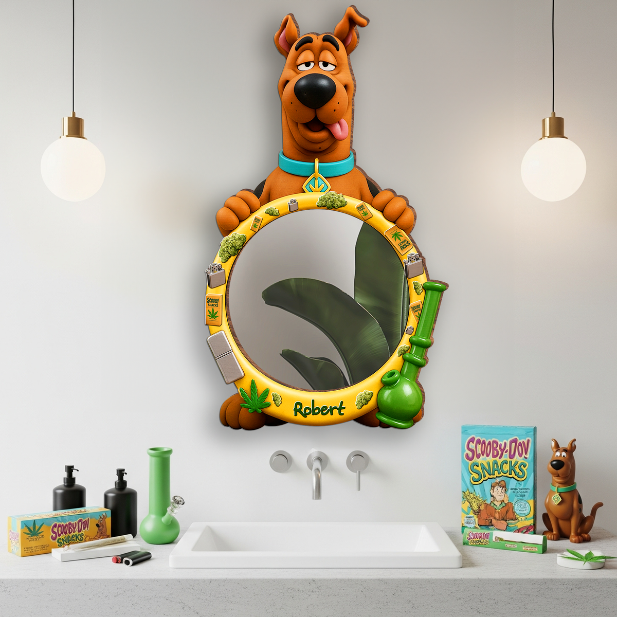 Chill-Time Buddy Personalized Wall Hanging Mirror Gifts For Stoner Fans 04TOLU220725-Homacus