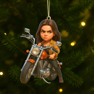 Caricature Art Custom Photo Gifts For Bikers Christmas Acrylic Ornament 03ohtn180825-Homacus