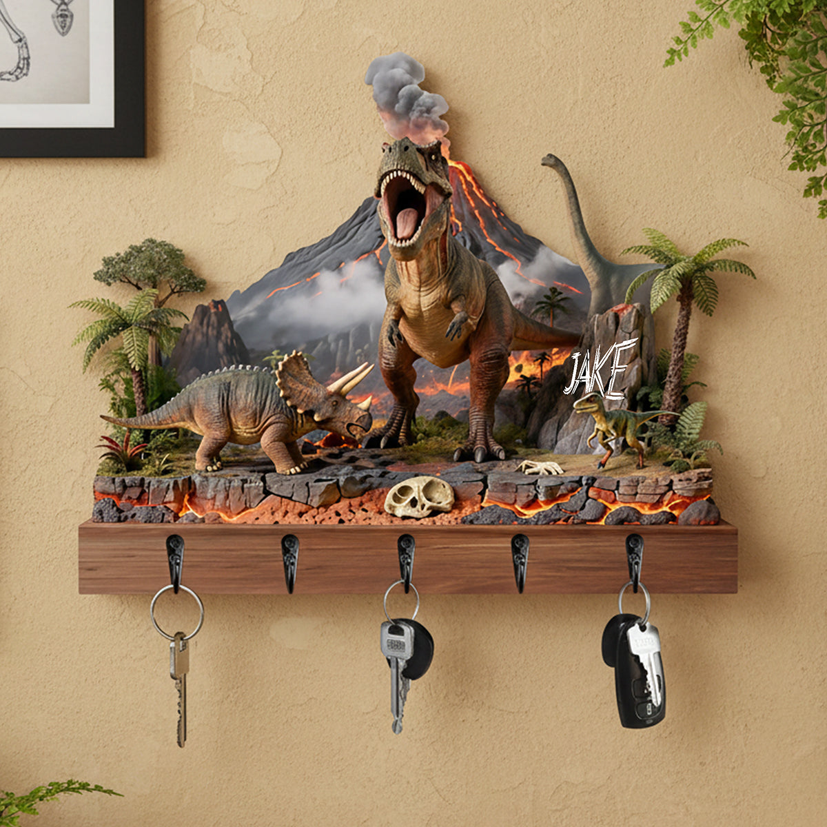 Dinosaur Acrylic Key Hanger - Personalized Gifts For Dinosaur Lovers 04hyta150126