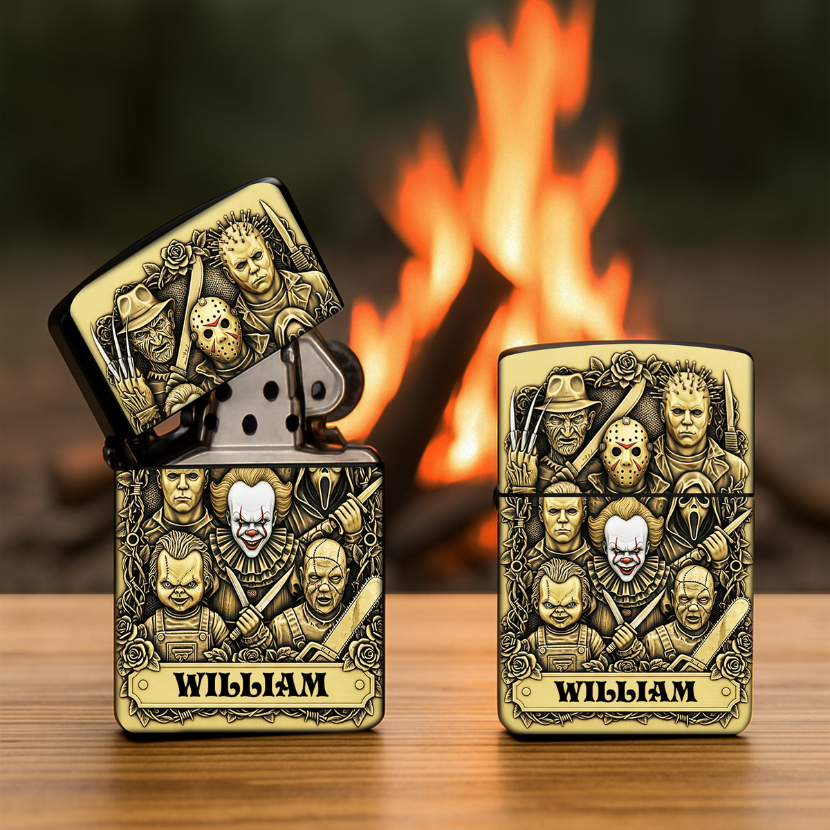 Horror Collage Lighter - Personalized Halloween Gifts-Homacus