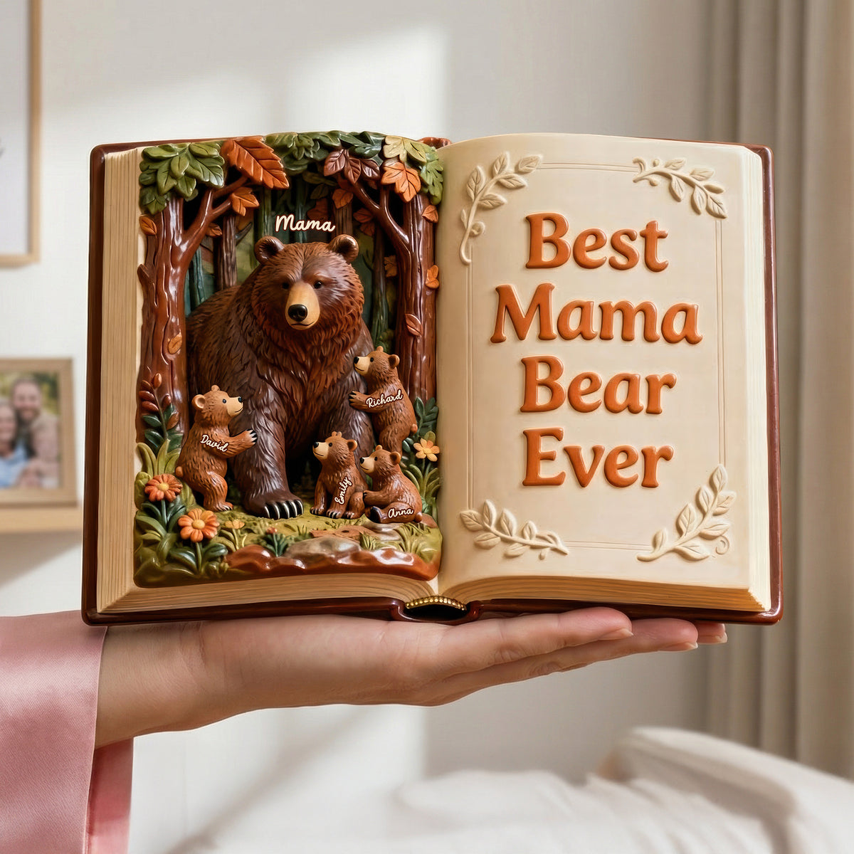 Mama Bear Acrylic Plaque - Personalized Gifts For Mom 01TOQN300126-Homacus