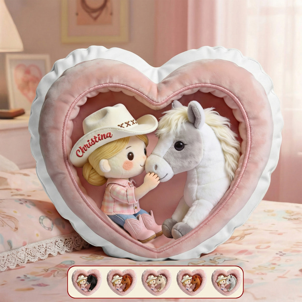 Horse And Girl Custom Shape Pillow - Personalized Gifts For Horse Lovers 03pgmg161225-Homacus