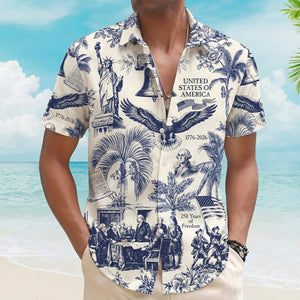 Proud American Anniversary Hawaiian Shirt, Personalized Gift For Patriot 02qhtn250226-Homacus