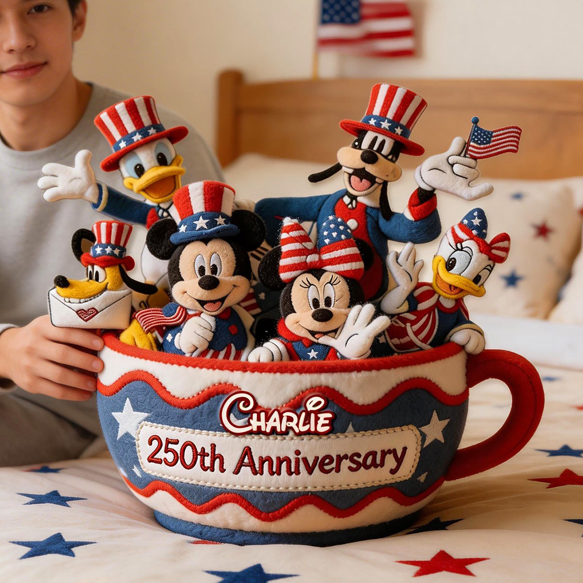 250th Anniversary Pillow - Personalized Patriotic Gifts 04PGMG030326-Homacus