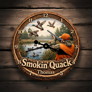 Duck Hunting Wall Clock Personalized Gifts For Hunters 01HUDT231225-Homacus