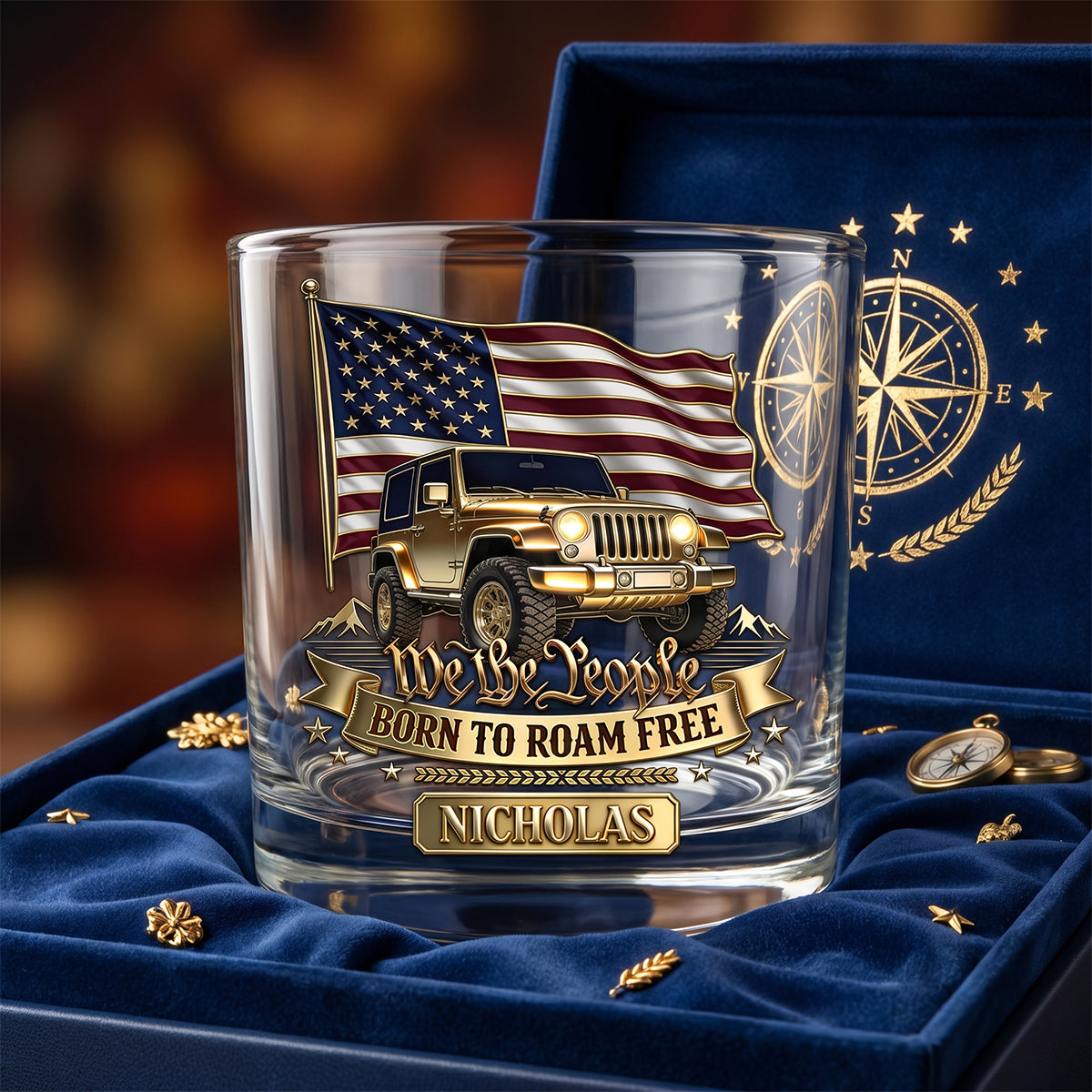 Proud Off-road Journey x Celebrated America 250th Anniversary Drinking Glass - Personalized Gifts For Off-road Lovers 01pgdh150626