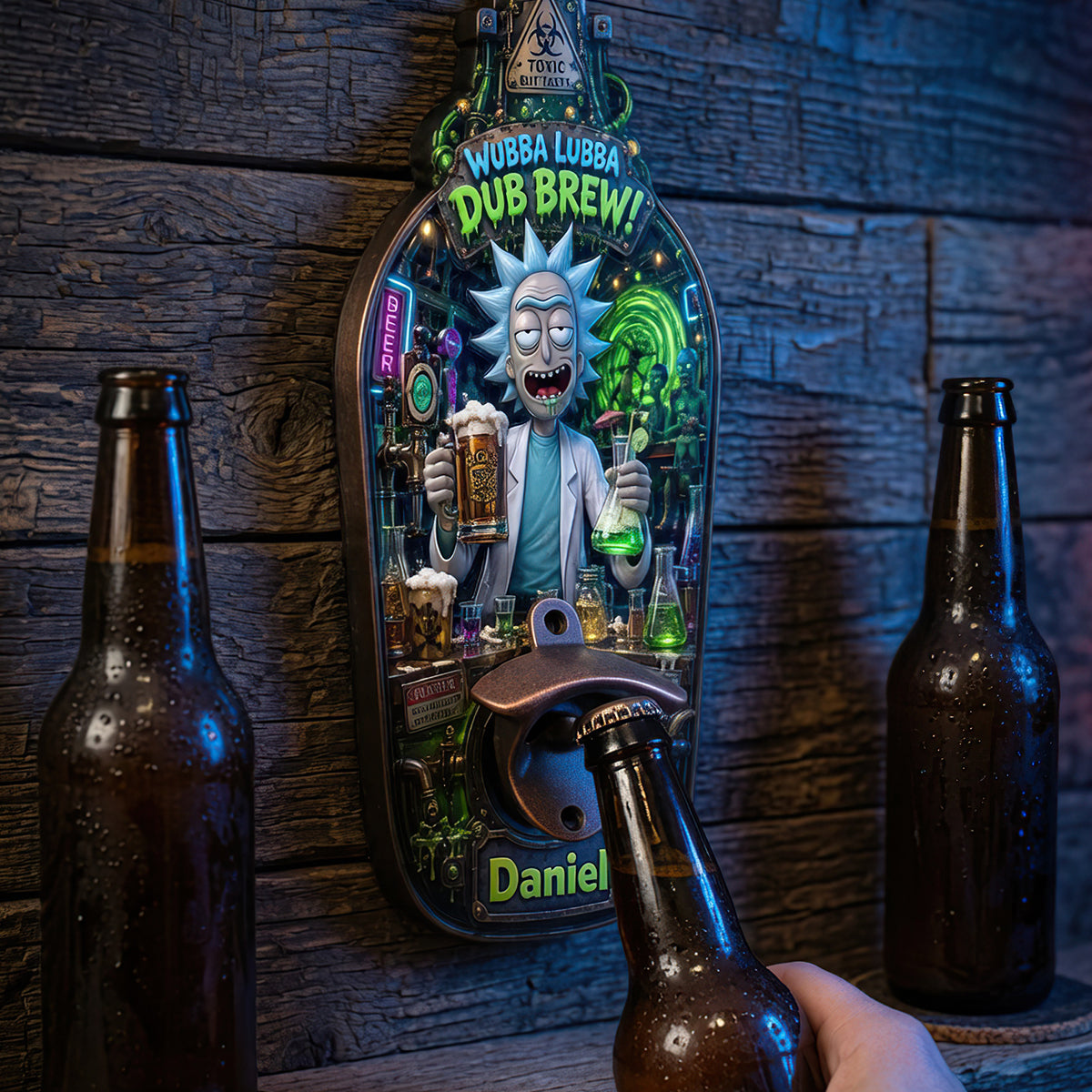 Crazy Scientist Wooden Wall Hanging Bottle Opener - Personalized Gifts 02hadt200726-Homacus