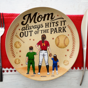 Baseball Mom Ceramic Round Plate - Personalized Gift For Mom 04TGPU140425PA-Homacus