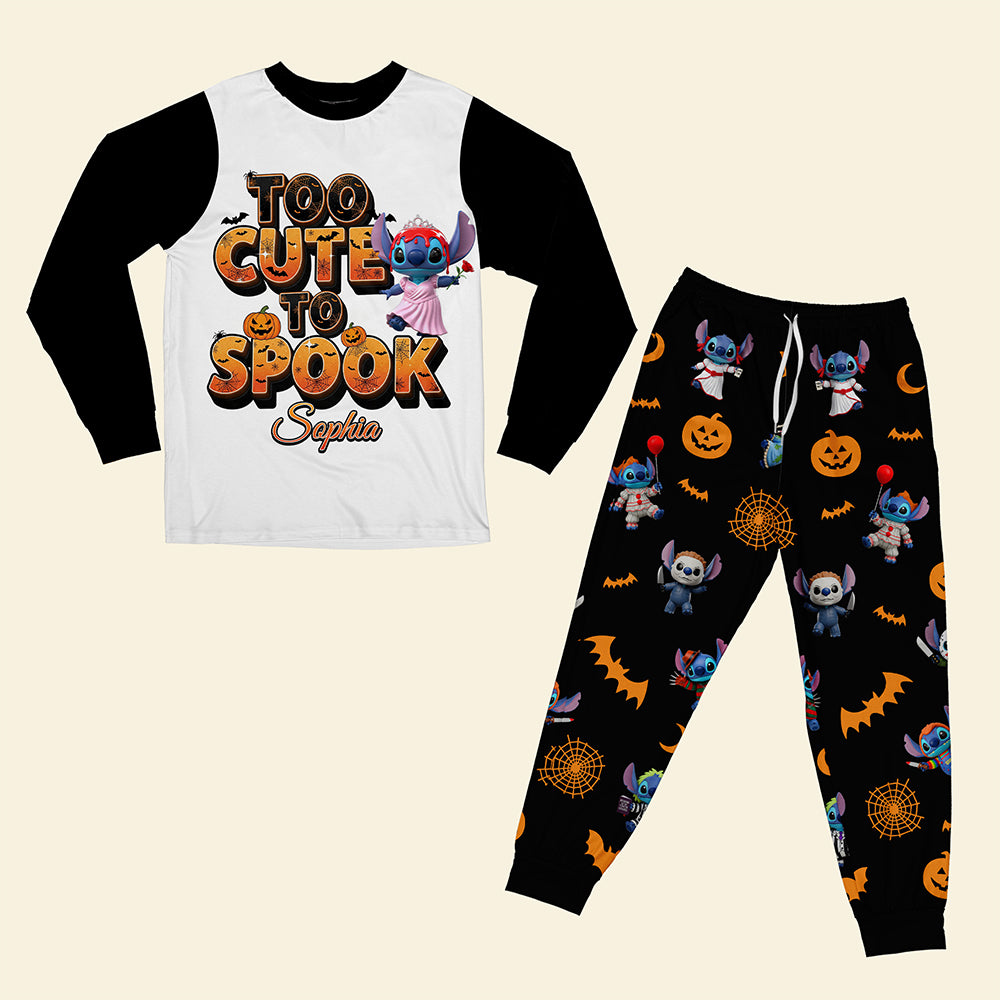 Spooky Cartoon Pajama Set - Personalized Halloween Gifts For Horror Lovers 01pgqn210825-Homacus