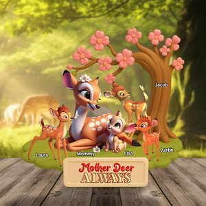 Mother Deer Plaque - Personalized Gifts For Mom 02ohpu040425-Homacus
