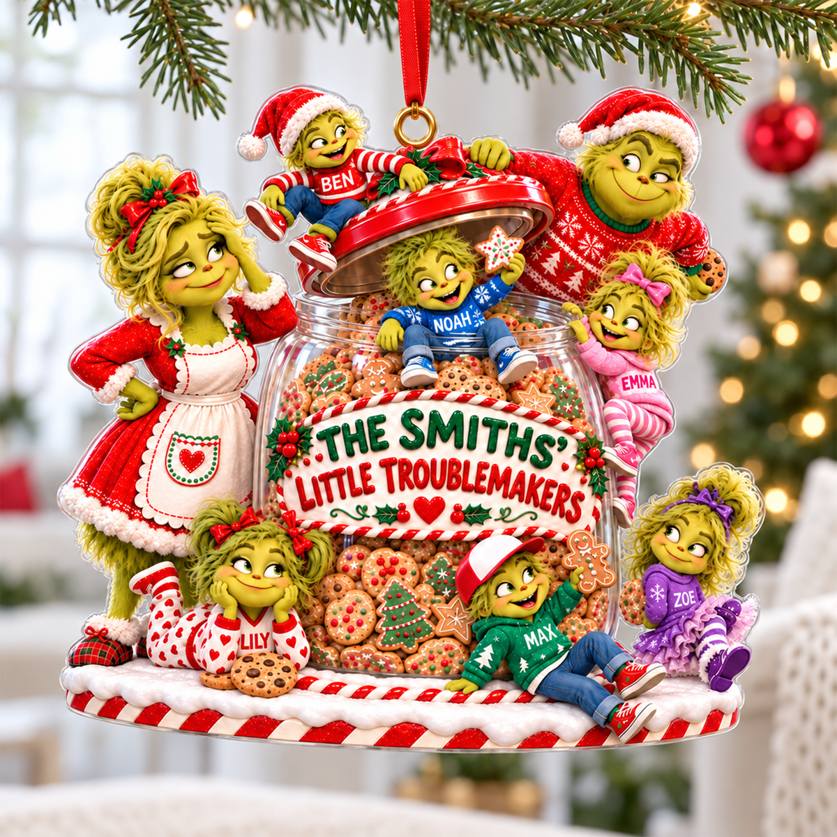 Little Troublemakers Family Ornament - Personalized Christmas Gifts 03haqn211026-Homacus