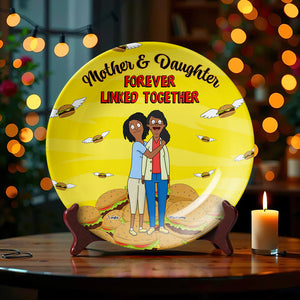 Personalized Gift For Mom Ceramic Round Plate Mother's Day Mom And Daughter 04XQMH140325HG-Homacus