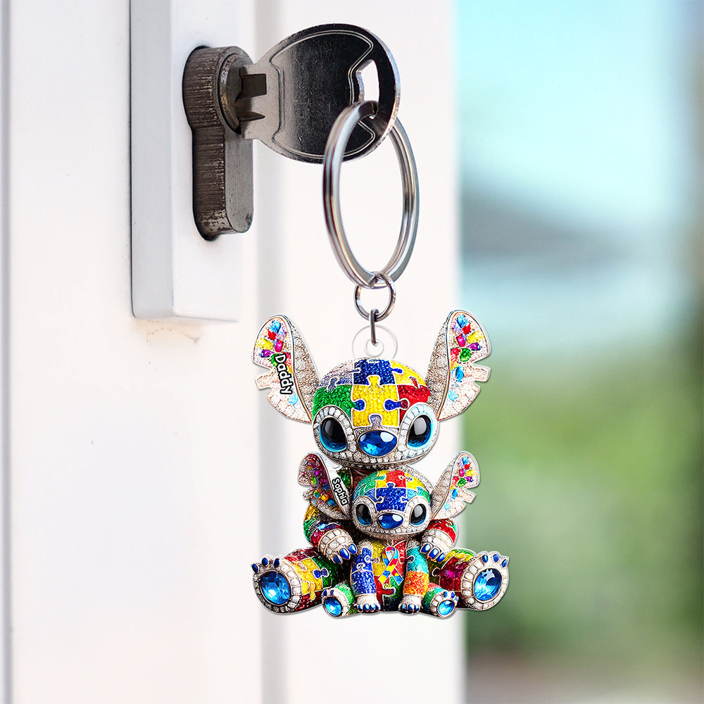 Autism Dad Keychain - Personalized Gifts For Dad 04TGQN140525-Homacus
