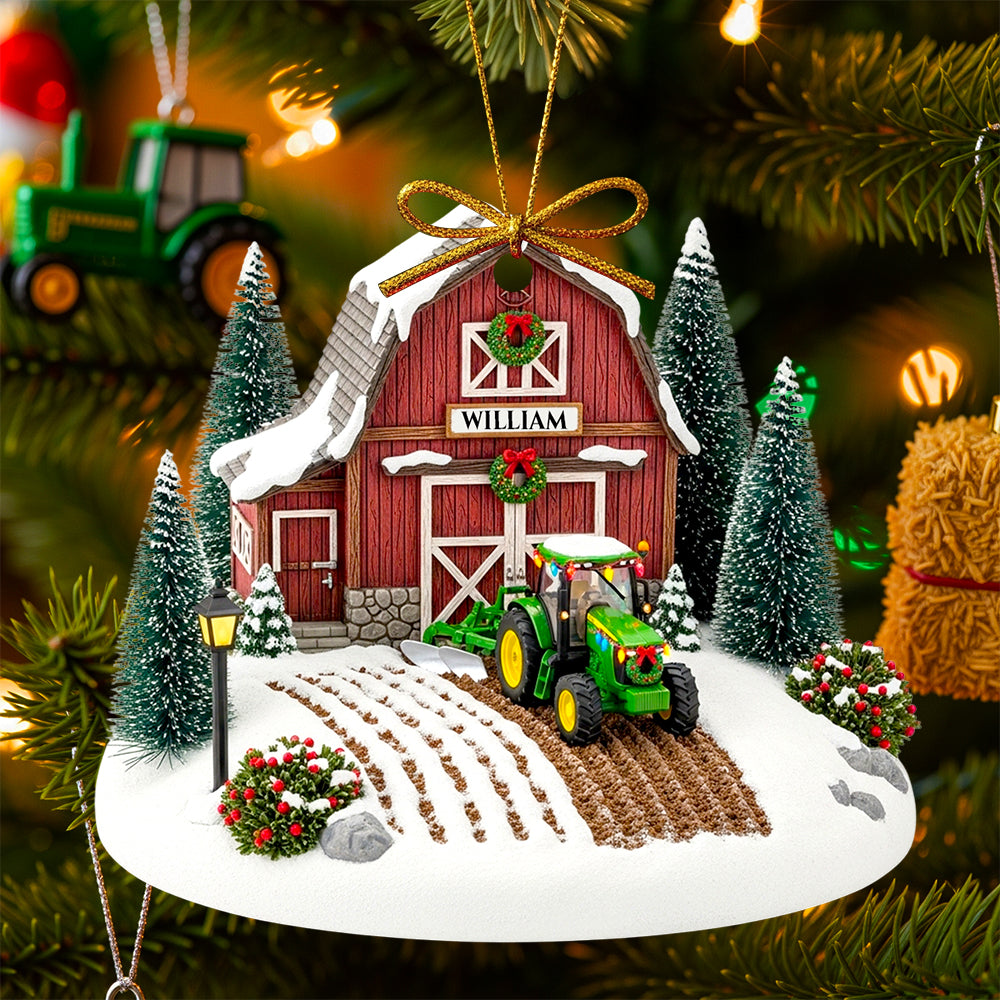 Tractor House Ornament Christmas Personalized Gifts for Tractor Lovers 01TGDT090825-Homacus