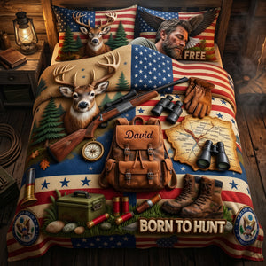 Proud American Hunter Quilt Bedding Set - Personalized Gifts For Hunters 04tyta260326-Homacus