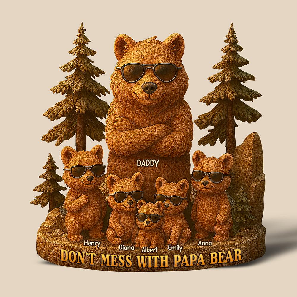 Papa Bear Acrylic Plaque - Personalized Gifts For Father 03TOQN260425-Homacus