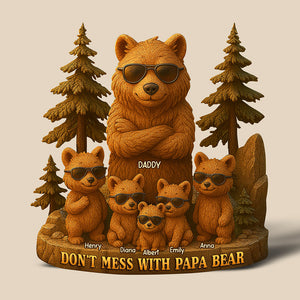 Papa Bear Acrylic Plaque - Personalized Gifts For Father 03TOQN260425-Homacus