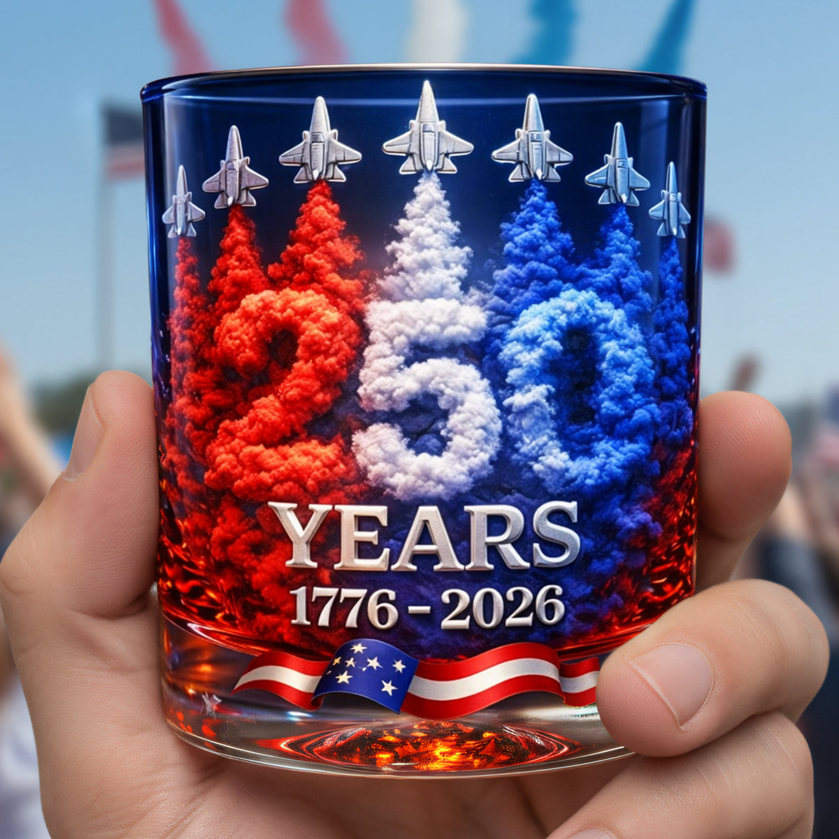 250th Anniversary 11oz Round Glass - Personalized Gifts For Patriotic 01TOTA240326-Homacus