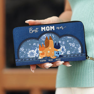 Personalized Gifts For Mom Twill Faux Leather Wallet Best Dog Mom Ever 01NADT030425-Homacus