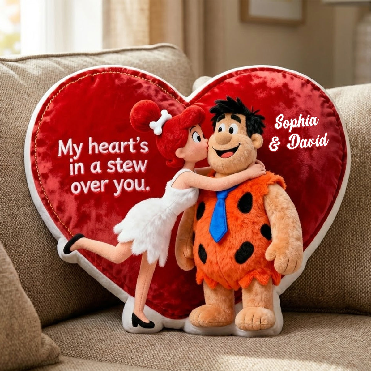 Lovely Couple Custom Shaped Pillow - Personalized Gifts For Couple 05ohtn050126-Homacus
