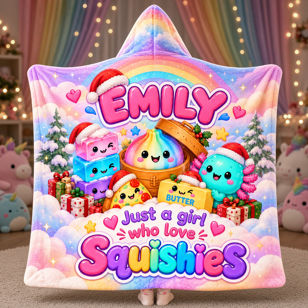 Just A Girl Who Love Squishies Lovely Hood Blanket - Personalized Christmas Gifts For Squishy Lovers 03nata261026-Homacus