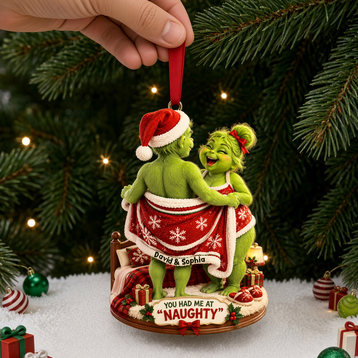 Funny Couple Moments Christmas Ornament - Personalized Gifts For Couple 07TTLU210926