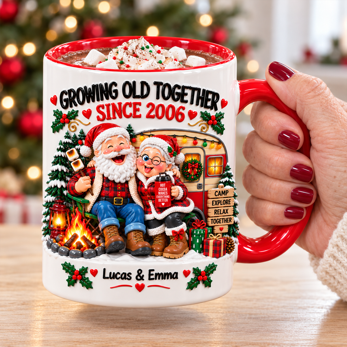 Old Camping Couple Coffee Accent Mug - Personalized Gifts For Couple Coffee Mug 01TOQN221026