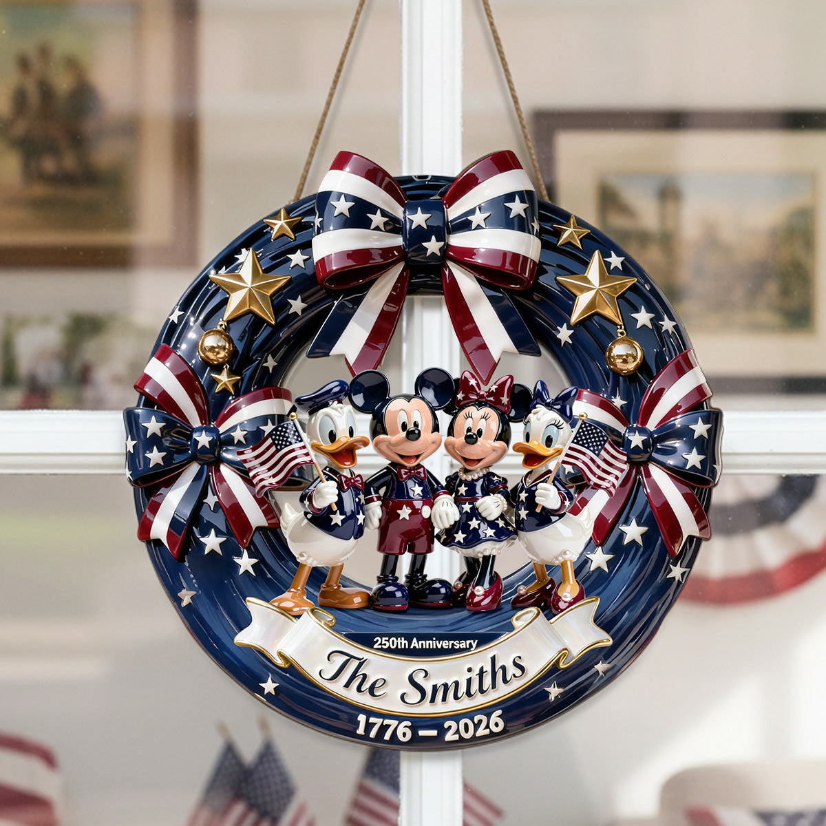 Adorable Characters Celebrating USA 250th Anniversary Acrylic Sign - Personalized Gifts For Family 01pgmg100226-Homacus