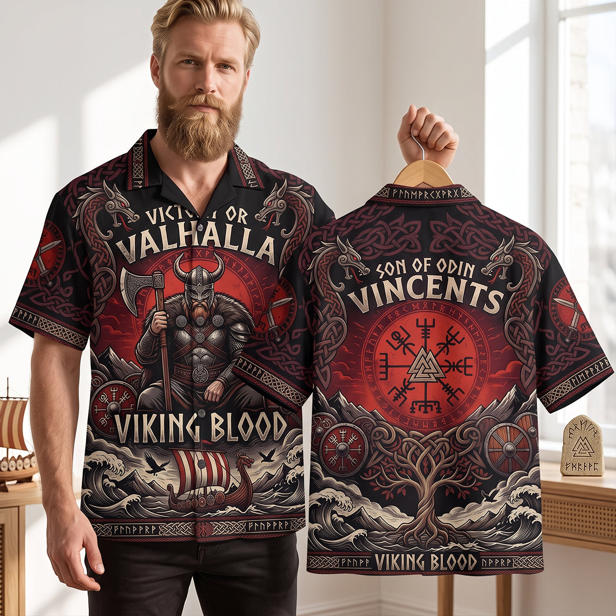Viking Blood Hawaiian Shirt - Personalized Gifts 01patn170726-Homacus