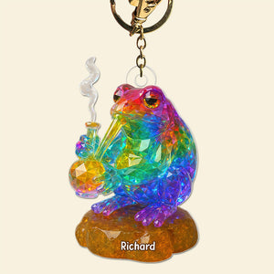 LGBTQ+ Toker Frog Keychain – Personalized Gifts for Weed Lovers 01toqn040625-Homacus