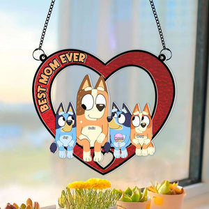 Personalized Gifts For Mom Window Hanging Suncatcher Ornament Best Mom Ever 02OHMH130225-Homacus