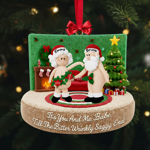 Funny Crochet Old Couple Ornament - Personalized Gifts For Couples 05NALU231025-Homacus