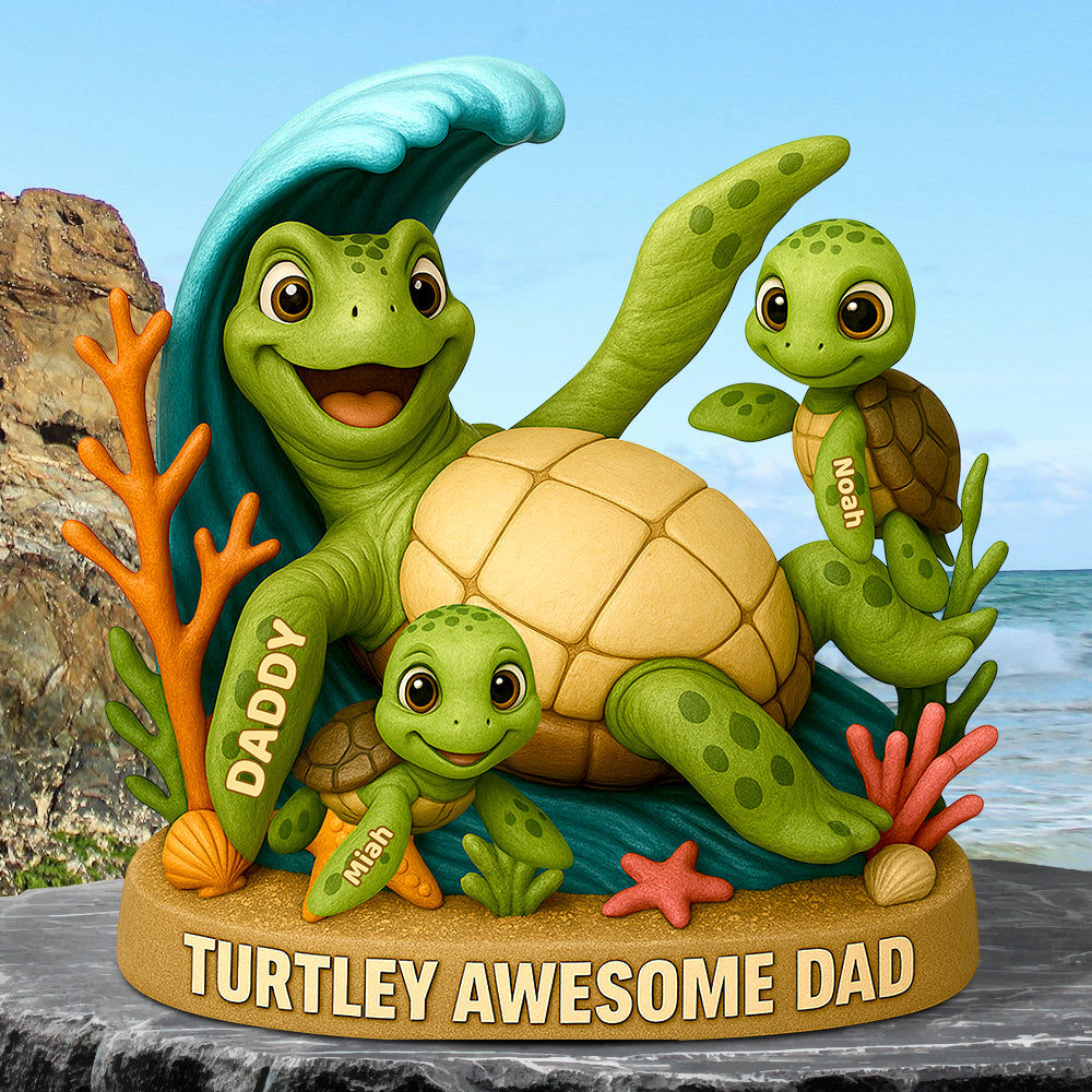 Turtle Awesome Dad Acrylic Plaque Gifts For Dad 01NADT120525-Homacus