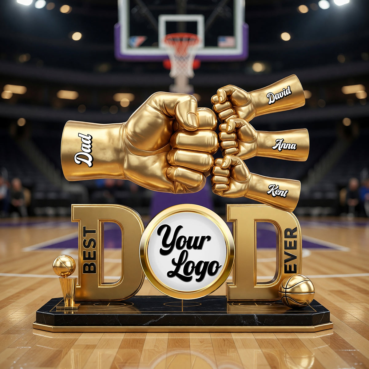 Basketbal Dad Acrylic Plaque - Personalized Gifts For Dad 02NAQN250526-Homacus