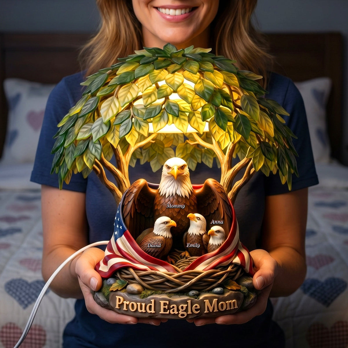 American Proud Mom Acrylic Light Box - Personalized Gifts For Mother's Day 04naqn160426-Homacus
