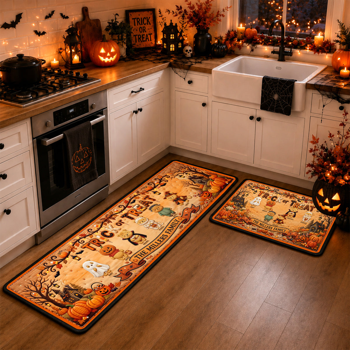 Halloween Trick Or Treat Family Rug - Personalized Gifts For Family Runner Rug 03PAQN050926