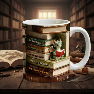 Dragon Reading Book Coffee Mug- Personalized Gifts For Book Lovers 08OHDT301225-Homacus
