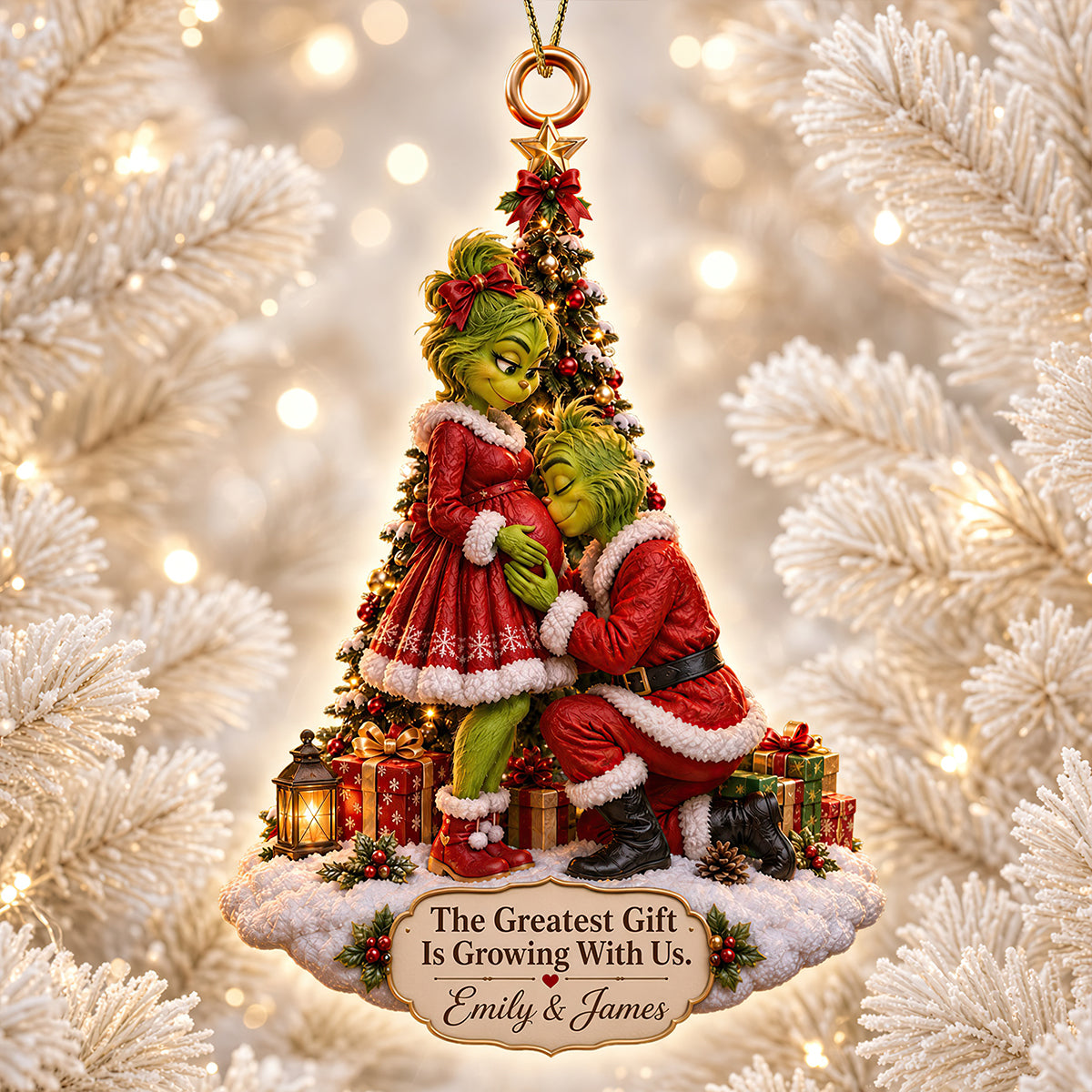 The Greatest Gifts Is Growing With Us Acrylic Ornament - Personalized Christmas Gifts For Couples 05ttdt210926-Homacus