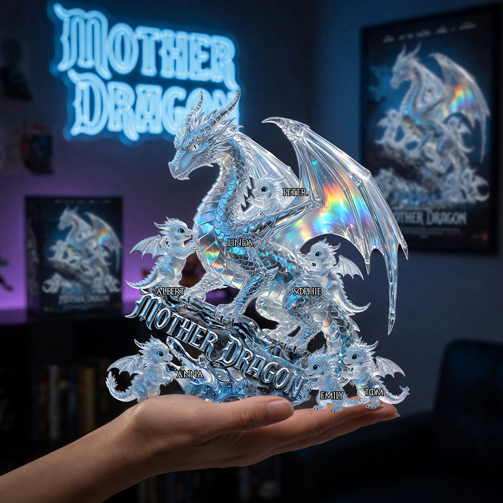 Magnificent Ice Dragon Mom Acrylic Plaque - Personalized Gifts For Mom 02QHDT200426-Homacus