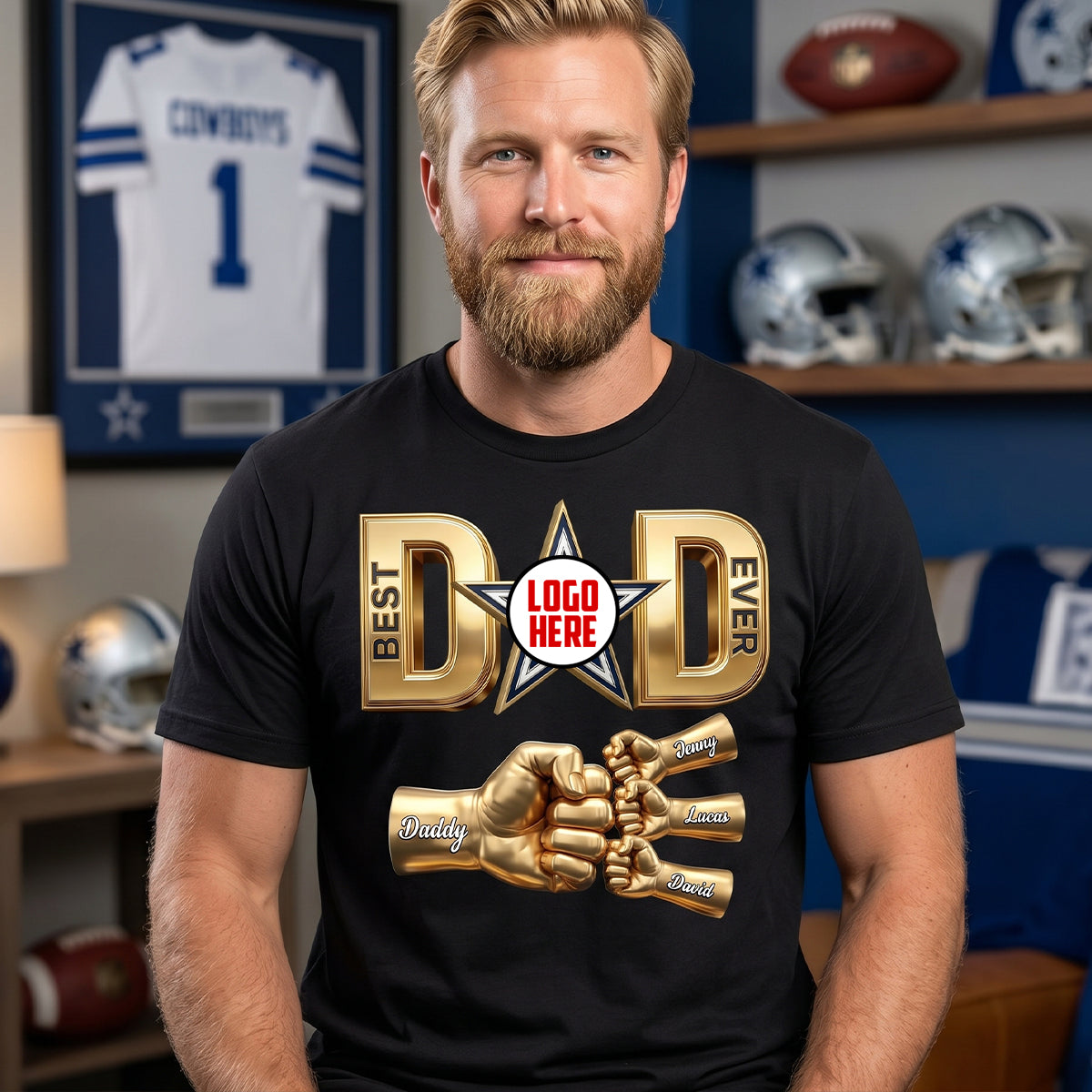 Game Day Dad & Kids Matching Shirt - Personalized Gift For Sporty Dads 04NATN220526-Homacus