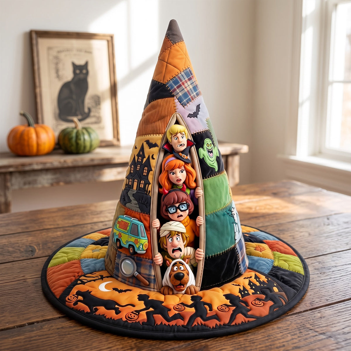 Horrified Peeking Out Quilted Witch Hat - Personalized Gifts 05qhtn140826