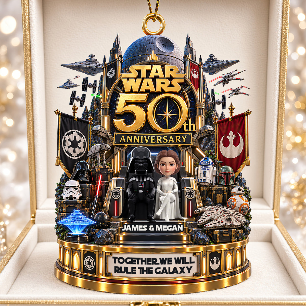 50th Anniversary Celebration Couple Ornament - Personalized Gifts For Couple Christmas Ornament 04OHDT031026-Homacus
