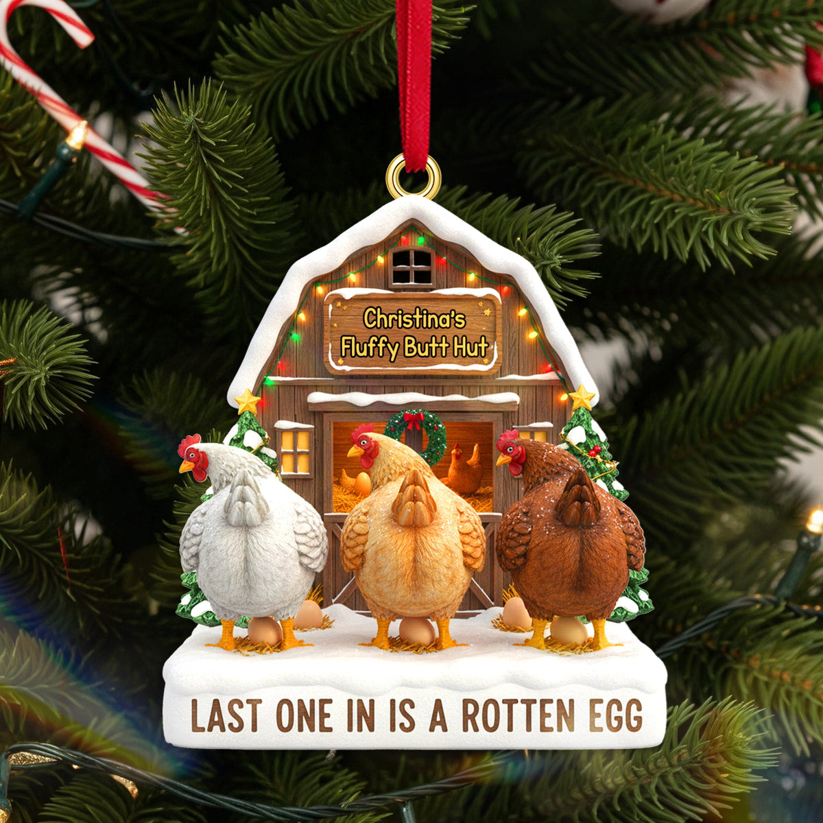 Chicken Farm Acrylic Ornament - Personalized Gift For Farmer Christmas Ornament 02NAMG170925-Homacus